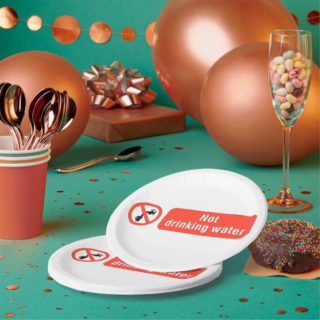 Assiettes En Carton Panneau de sécurité pour eau non potable (Créateur téléchargé)