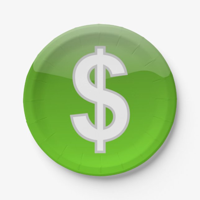 Assiettes En Carton Panneau dollar (Devant)