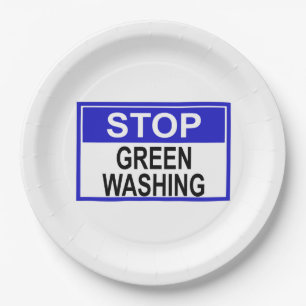 Assiettes En Carton Panneau Stop au Greenwashing