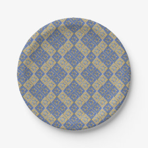 Assiettes En Carton Panneaux d'art étoile de David bleu or