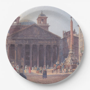 Assiettes En Carton Panthéon et Piazza della Rotonda à Rome, Italie