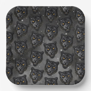 Assiettes En Carton Panthère noire
