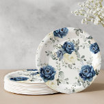 Assiettes En Carton Pap Mariage floral de Champagne de la Marine Bleue<br><div class="desc">Plaque de papier mariage floral bleu foncé avec élégant bouquet de bleu marine, bleu royal, blanc, or, ivoire de champagne, rose couleur rousse, bourgeons de fleurs ranunculus et sauge vert eucalyptus feuilles et élégant bouquet aquarelle. Veuillez me contacter pour toute aide sur la personnalisation ou si vous avez besoin d'un...</div>