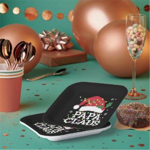 Assiettes En Carton Papa Claus Lumières de Noël Pyjama Famille Assorti