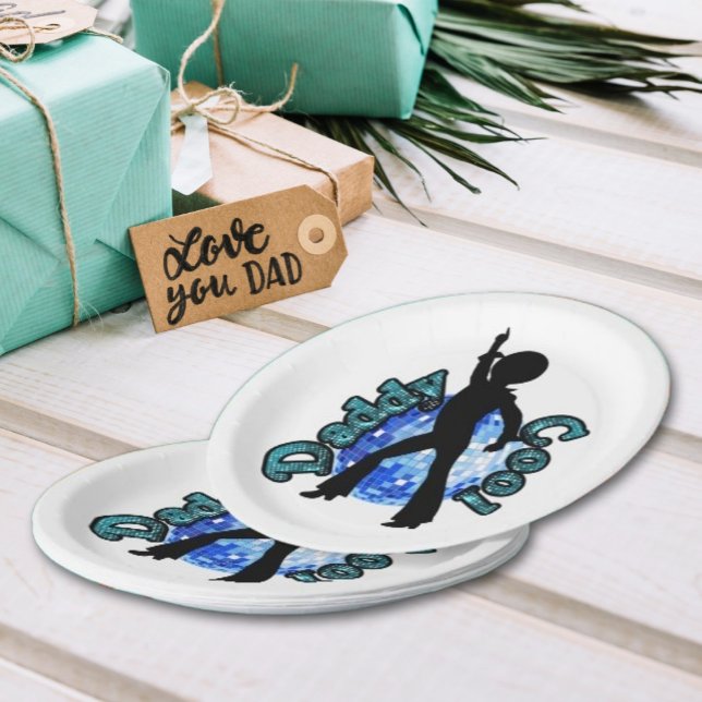 Assiettes En Carton Papa Cool Disco Dance Père Jour Plaques papier (Créateur téléchargé)