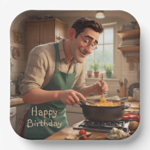 Assiettes En Carton Papa le Chef Anniversaire