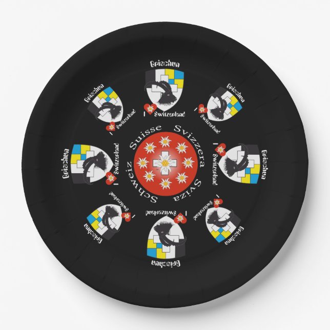 Assiettes En Carton Pape des Grisons (Devant)