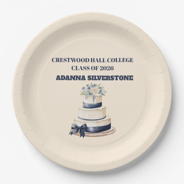 Assiettes En Carton Paper Plate-Editable Graduation Party Plates (Devant)