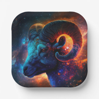 Assiettes En Carton Paper Plate of Aries Zodiac Star Sign