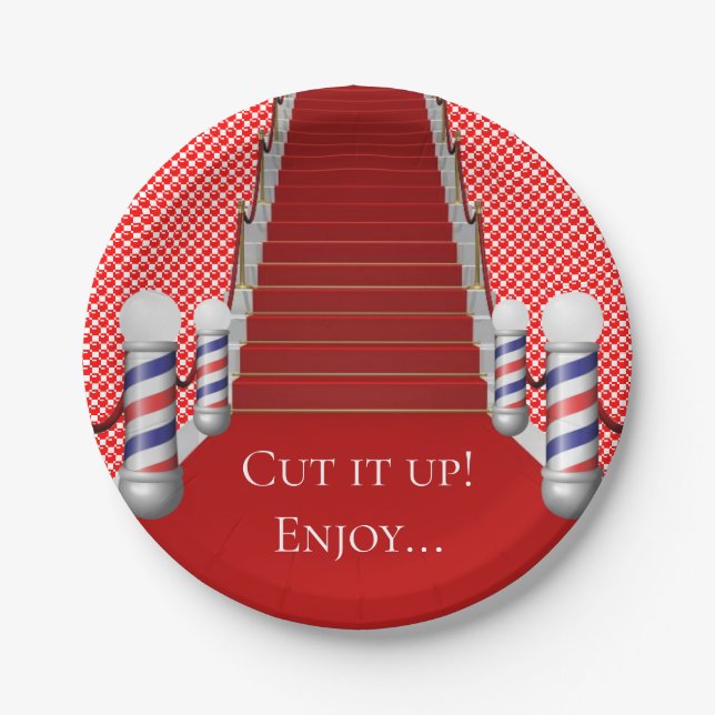 Assiettes En Carton Paper Plates Barbershop (Devant)