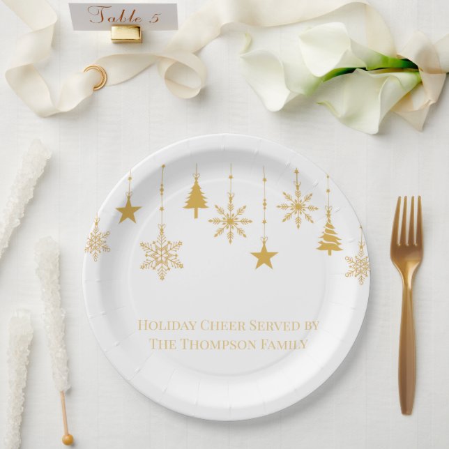 Assiettes En Carton Paper Plates – Holiday Celebration Tableware (Mariage)