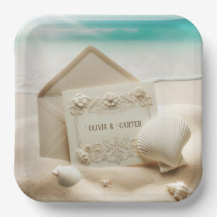 Assiettes En Carton Papeterie mariage Dans Ocean Beach Sand