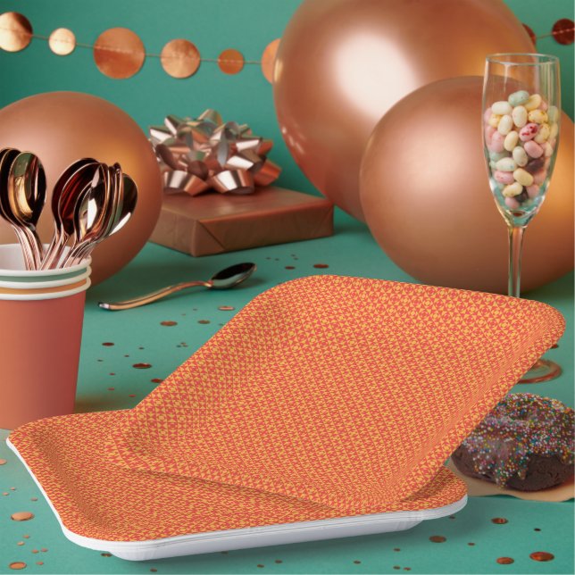 Assiettes En Carton Papier à envelopper avec un motif orange, re (Multi)
