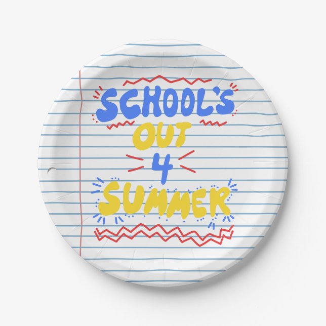 Assiettes En Carton Papier à feuilles détachées de l'école (Devant)