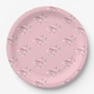 Assiettes En Carton Papier à motif de fleurs florales roses