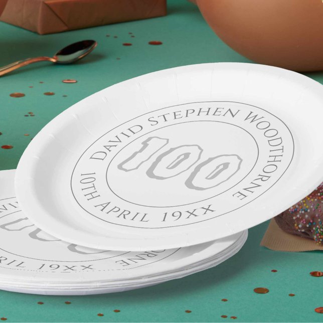 Assiettes En Carton Papier commémoratif 100e anniversaire de célébrati (Créateur téléchargé)