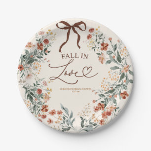 Assiettes En Carton Papier Coquette Bow Fleur Sauvage Automne Mariage