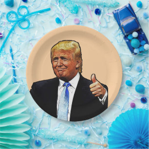 ASSIETTES EN CARTON PAPIER D'ANNIVERSAIRE DE FÊTE DE DONALD TRUMP