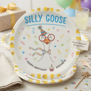 Assiettes En Carton Papier d'anniversaire Silly Goose 1er
