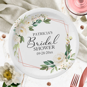 Assiettes En Carton Papier de décoration de mariage géométrique et flo
