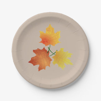 Assiettes En Carton Papier de feuilles d'automne de Thanksgiving