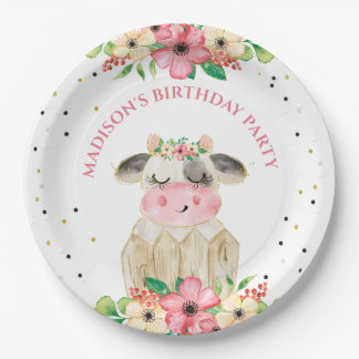 Assiettes En Carton Papier de vache de ferme personnalisé Plaque d'ann