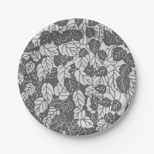 Assiettes En Carton Papier japonais, gris clair et foncé / gris