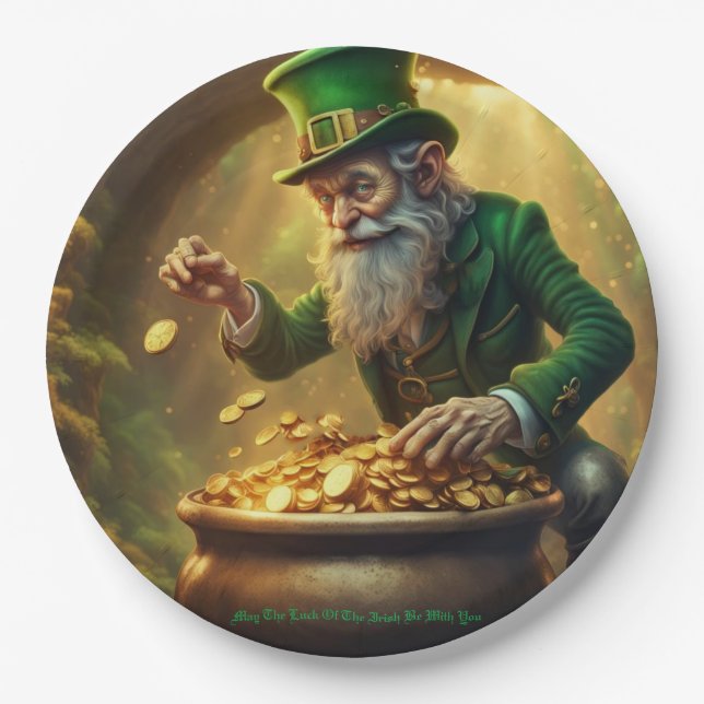 Assiettes En Carton Papier Leprechaun (Devant)