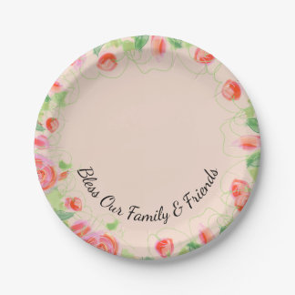 Assiettes En Carton Papier Mariage Bénir Notre Famille Et Amis Plaque