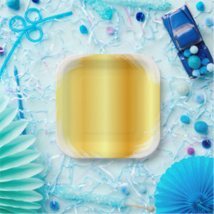 Assiettes En Carton Papier Modèle Faux Gold tendance élégant