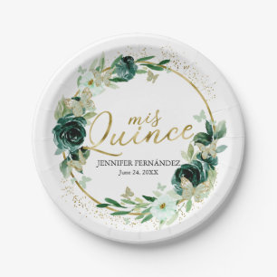 Assiettes En Carton Papier papillon Quinceanera Plaques de papier vert