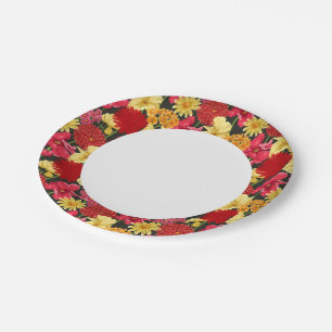 Assiettes En Carton Papier peint floral à l'aquarelle