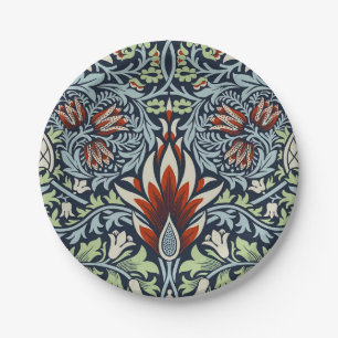 Assiettes En Carton Papier peint floral Morris Navy Blue Snakeshead