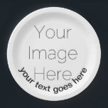 Assiettes En Carton papier personnalisé simple photo personnalisée<br><div class="desc">Simple Photo personnalisée Plaque papier personnalisée Téléchargez une photo et créez facilement votre plaque papier personnalisée. avec votre texte, "créez votre propre" Cliquez sur PERSONNALISER PLUS LOIN pour ajouter une ligne de texte. Vous pouvez TRANSFÉRER ce DESIGN sur d'autres produits Zazzle et l'ajuster à la plupart des articles Zazzle. Personnalisez...</div>
