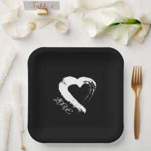 Assiettes En Carton Papier Plaque Lune Coeur
