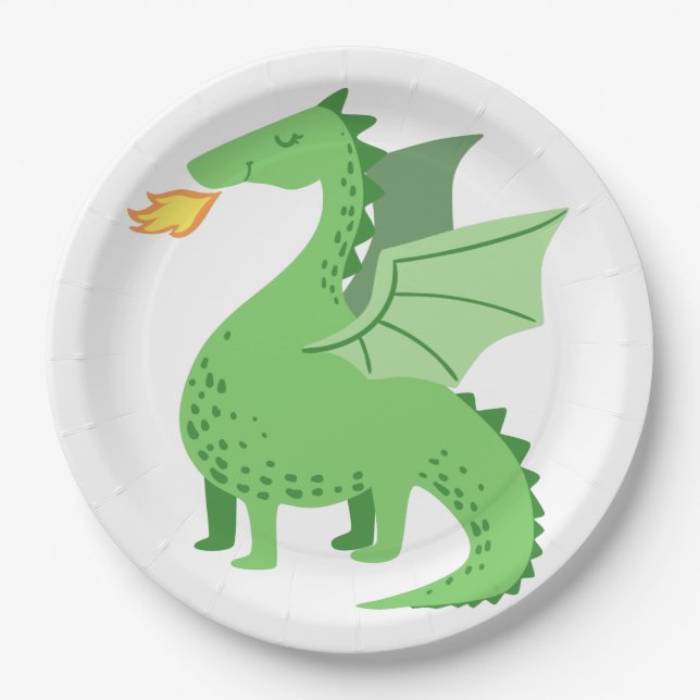 Assiettes En Carton Papier & Plaques de Partie Dragon (Devant)
