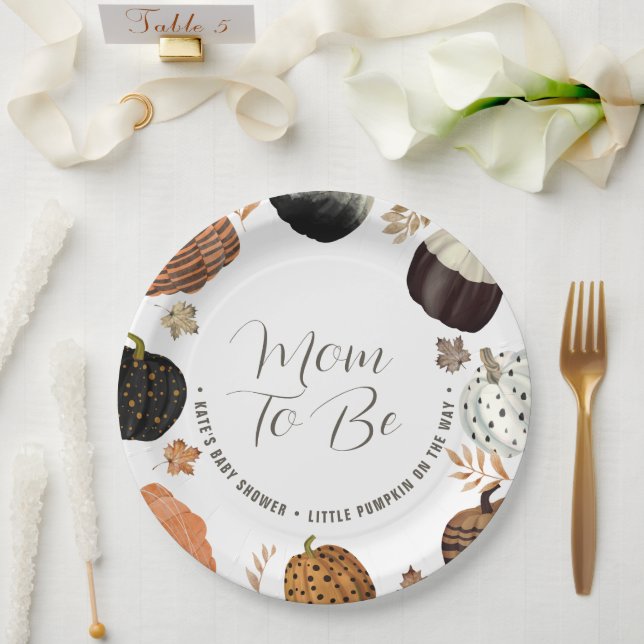 Assiettes En Carton Papier pour Baby Shower Maman à Devenir Petite Cit (Mariage)