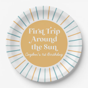 Assiettes En Carton Papier pour le 1er anniversaire Boho First Trip Ar