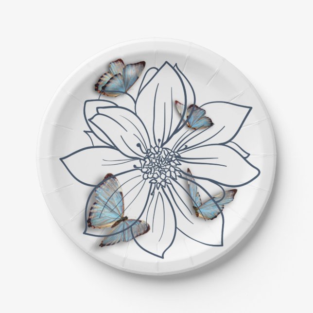 Assiettes En Carton Papillon (Devant)