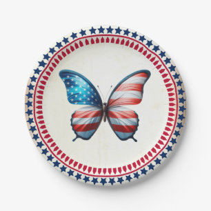 Assiettes En Carton papillon 4 juillet patriotique américain
