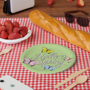 Assiettes En Carton Papillon Bonjour printemps