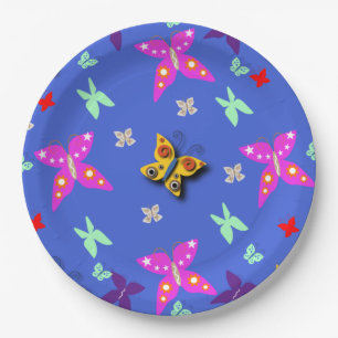 Assiettes En Carton Papillon coloré