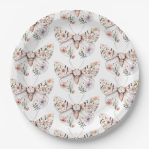 Assiettes En Carton Papillon floral Fleur sauvage Boho