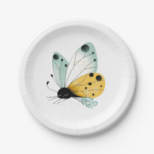 Assiettes En Carton Papillon Mignon et Endormi