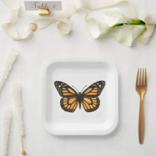 Assiettes En Carton Papillon monarque