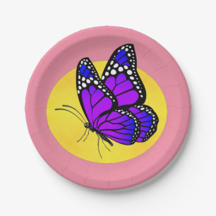 Assiettes En Carton Papillon & Soleil pour plaque papier