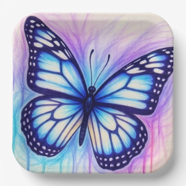 Assiettes En Carton PapillonEsquisse (Recto)