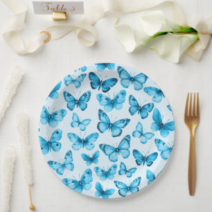 Assiettes En Carton Papillons Aquarelle Anniversaire Baby shower nupti