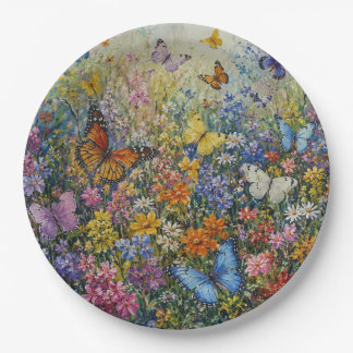 Assiettes En Carton Papillons du Paradis – Une Fleur Sauvage Colorée 