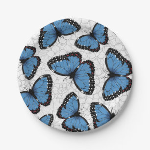 Assiettes En Carton Papillons morpho bleus